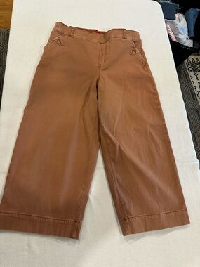 SPANX Brown High-Rise Wide Leg Cropped Pants